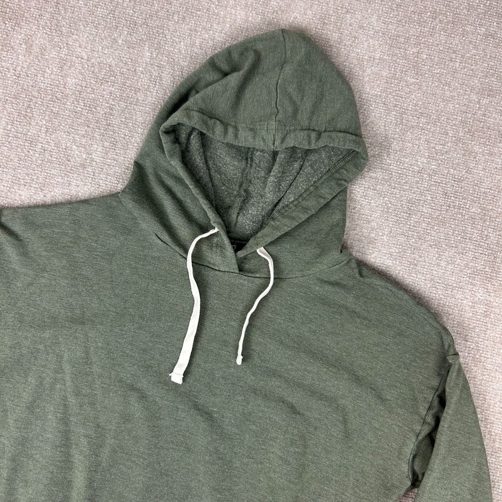 Buffalo David Bitton Hoodie Womens M Green Stretch Fleece Lined Ribbed Thermal